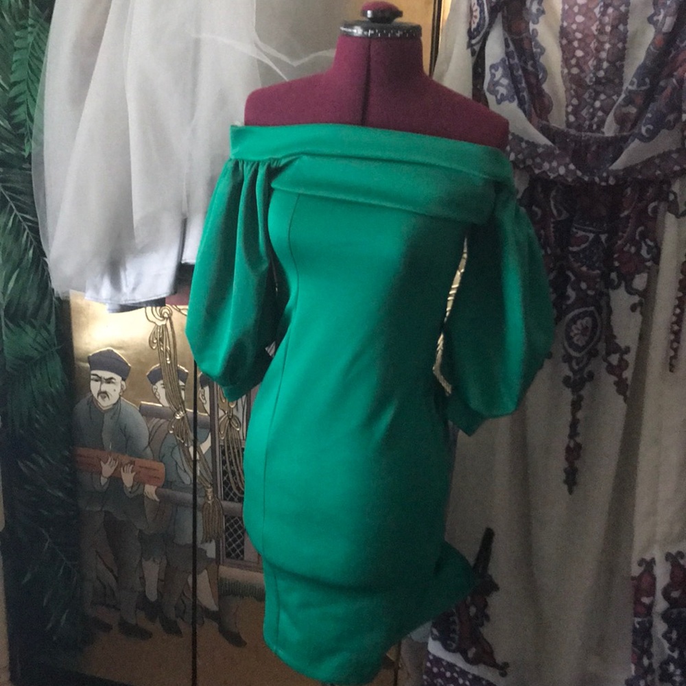 Goodtime USA fitted balloon sleeve dress